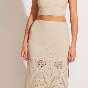 Vitamin A Harper Skirt - Natural Calico Crochet - Small